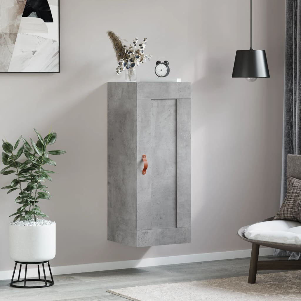 Wall Mounted Cabinet Concrete Grey 34.5x34x90cm Engineered Wood