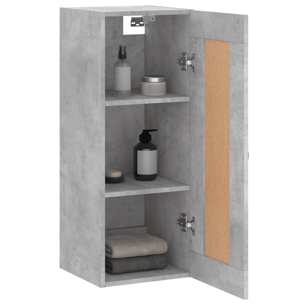 Wall Mounted Cabinet Concrete Grey 34.5x34x90cm Engineered Wood