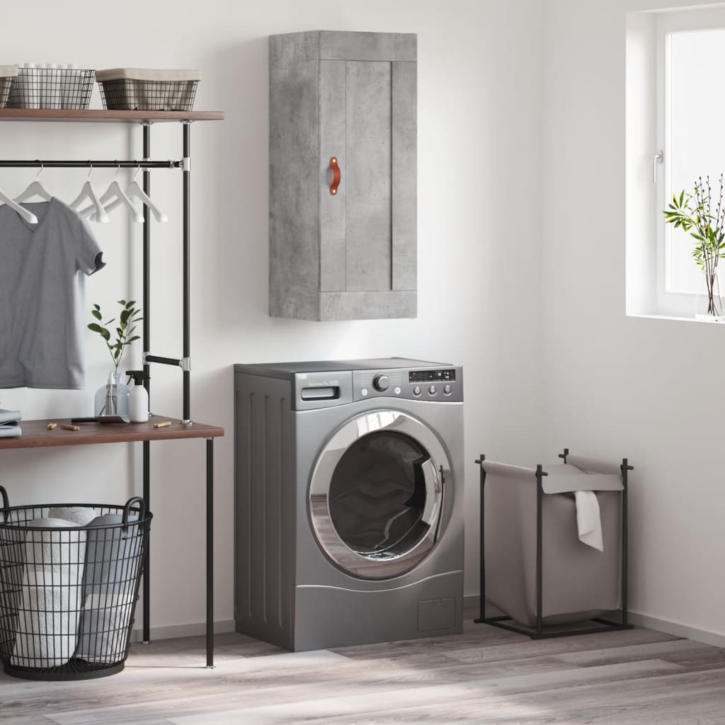 Wall Mounted Cabinet Concrete Grey 34.5x34x90cm Engineered Wood