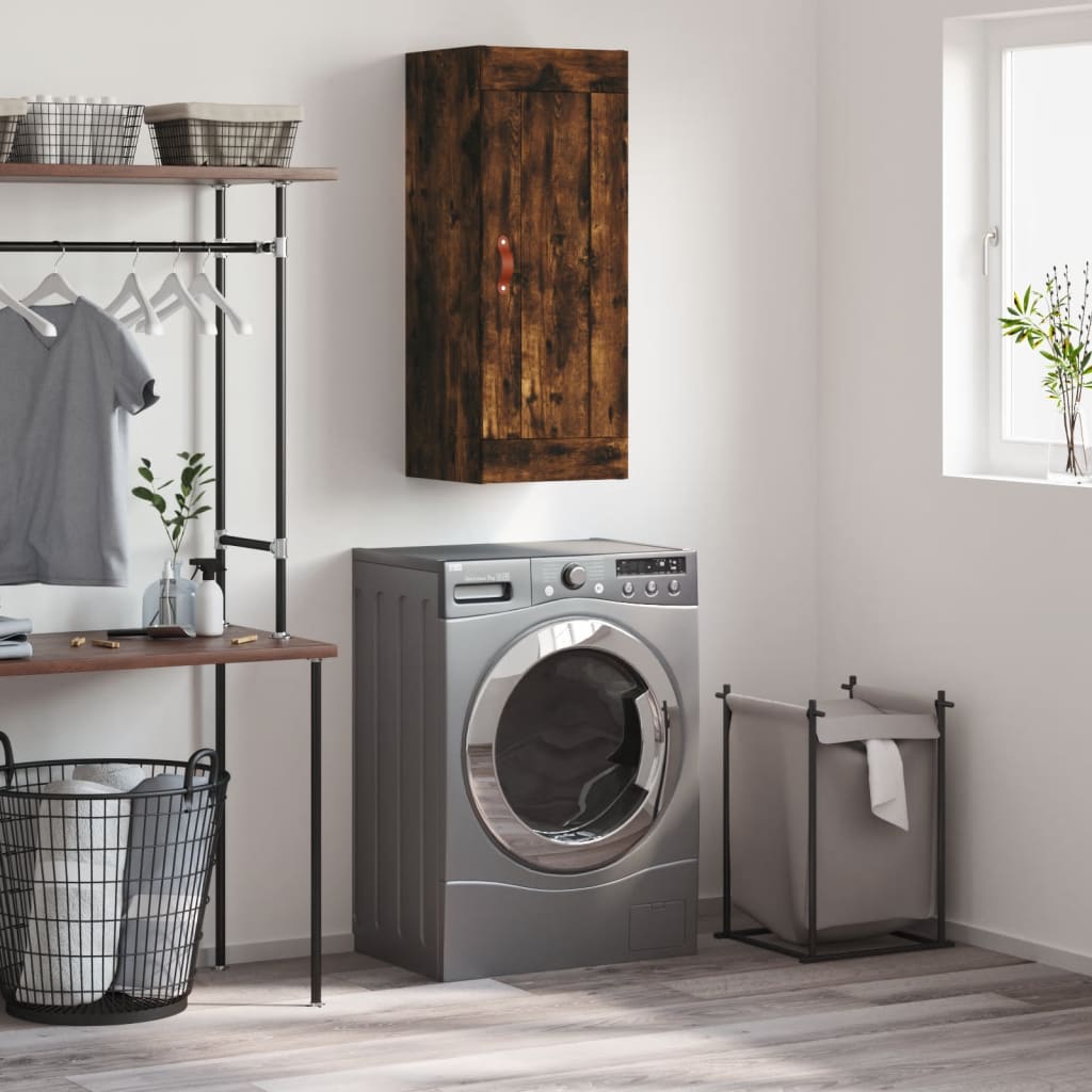 Wall Mounted Cabinet Smoked Oak 34,5x34x90 cm Engineered Wood