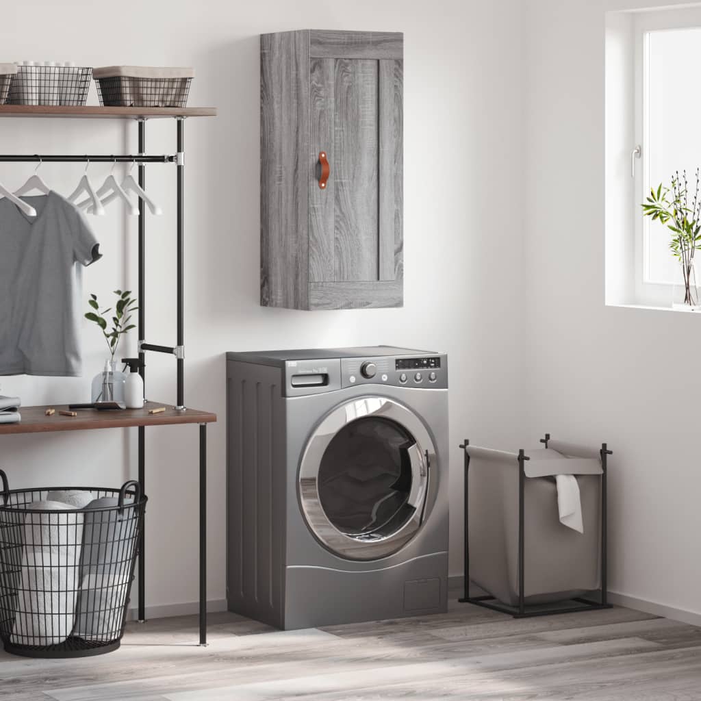 Wall Mounted Cabinet Grey Sonoma 34,5x34x90 cm Engineered Wood