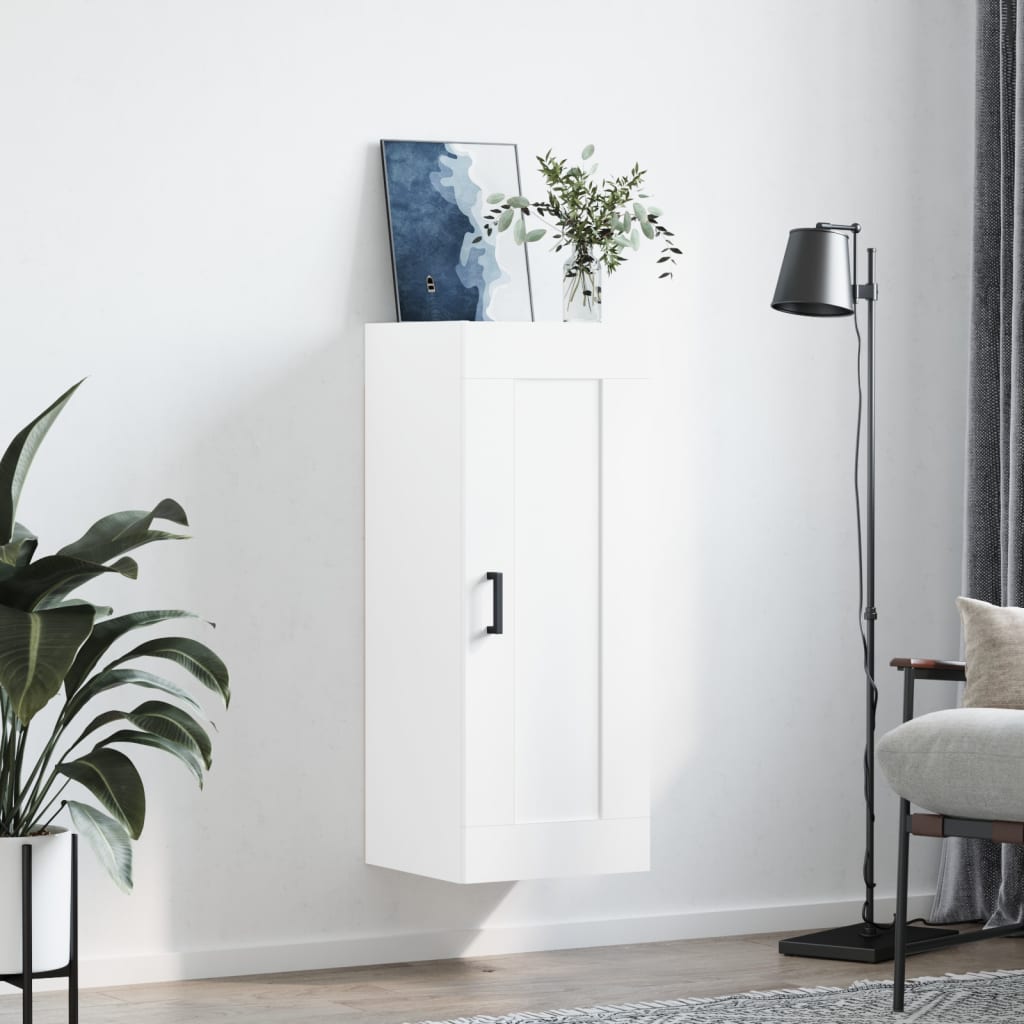 Wall Mounted Cabinet White 34,5x34x90 cm Engineered Wood