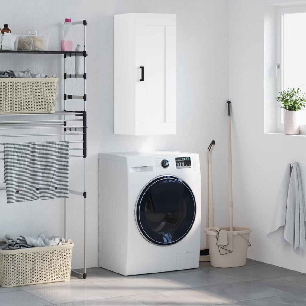 Wall Mounted Cabinet White 34,5x34x90 cm Engineered Wood