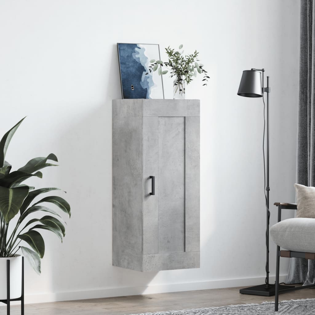Wall Mounted Cabinet Concrete Grey 34,5x34x90 cm Engineered Wood