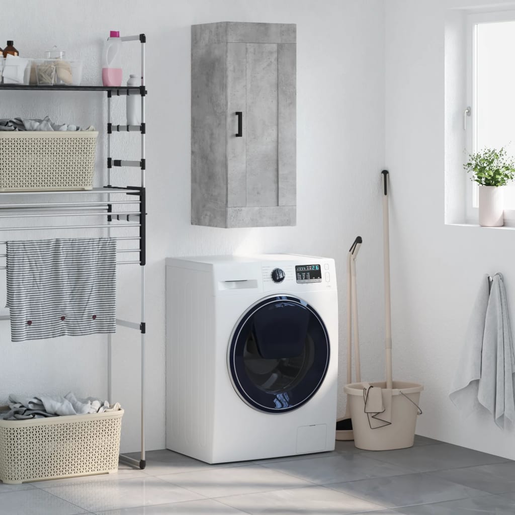 Wall Mounted Cabinet Concrete Grey 34,5x34x90 cm Engineered Wood