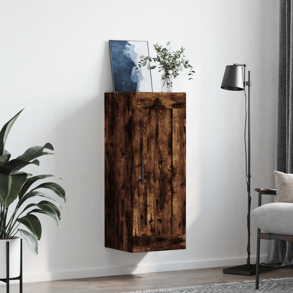 Wall Mounted Cabinet Smoked Oak 34,5x34x90 cm Engineered Wood