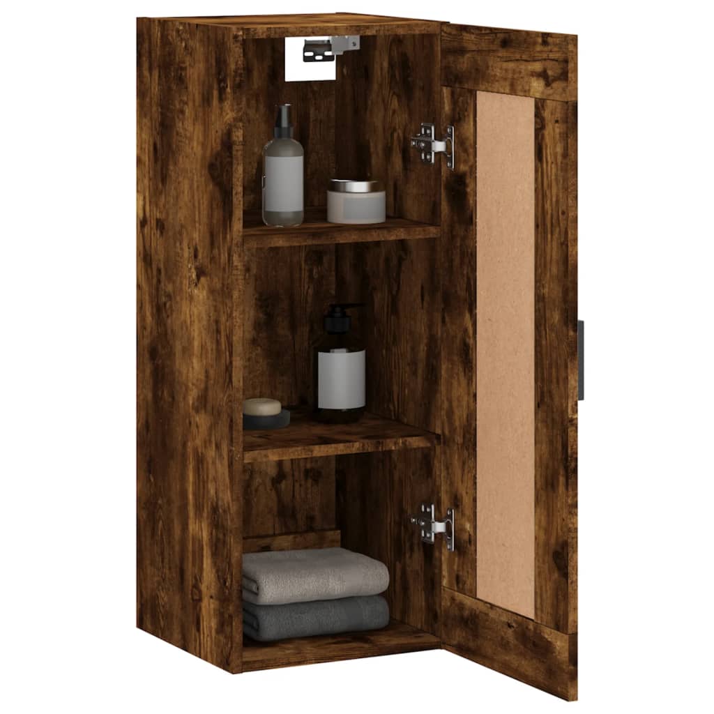 Wall Mounted Cabinet Smoked Oak 34,5x34x90 cm Engineered Wood