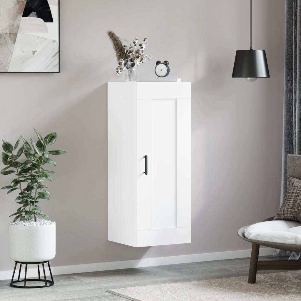 Wall Mounted Cabinet White 34,5x34x90 cm Engineered Wood