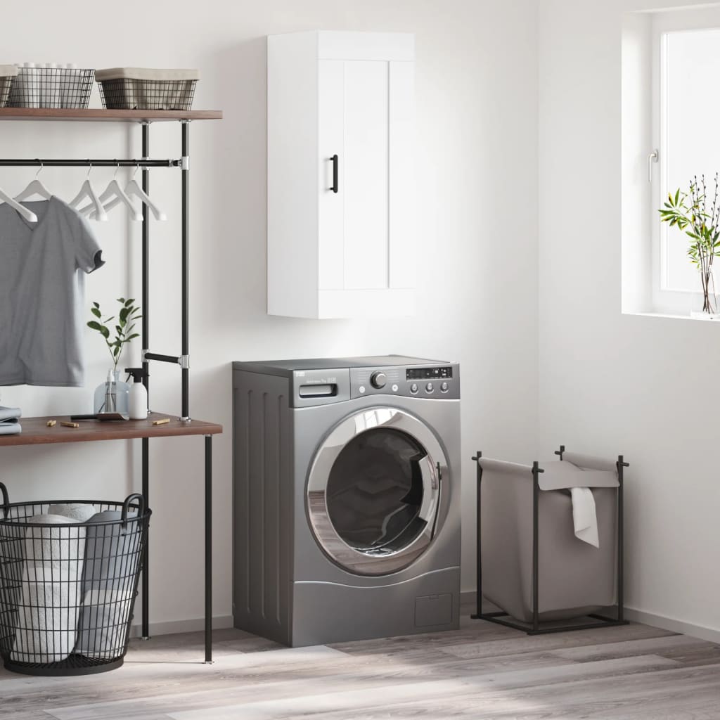 Wall Mounted Cabinet White 34,5x34x90 cm Engineered Wood