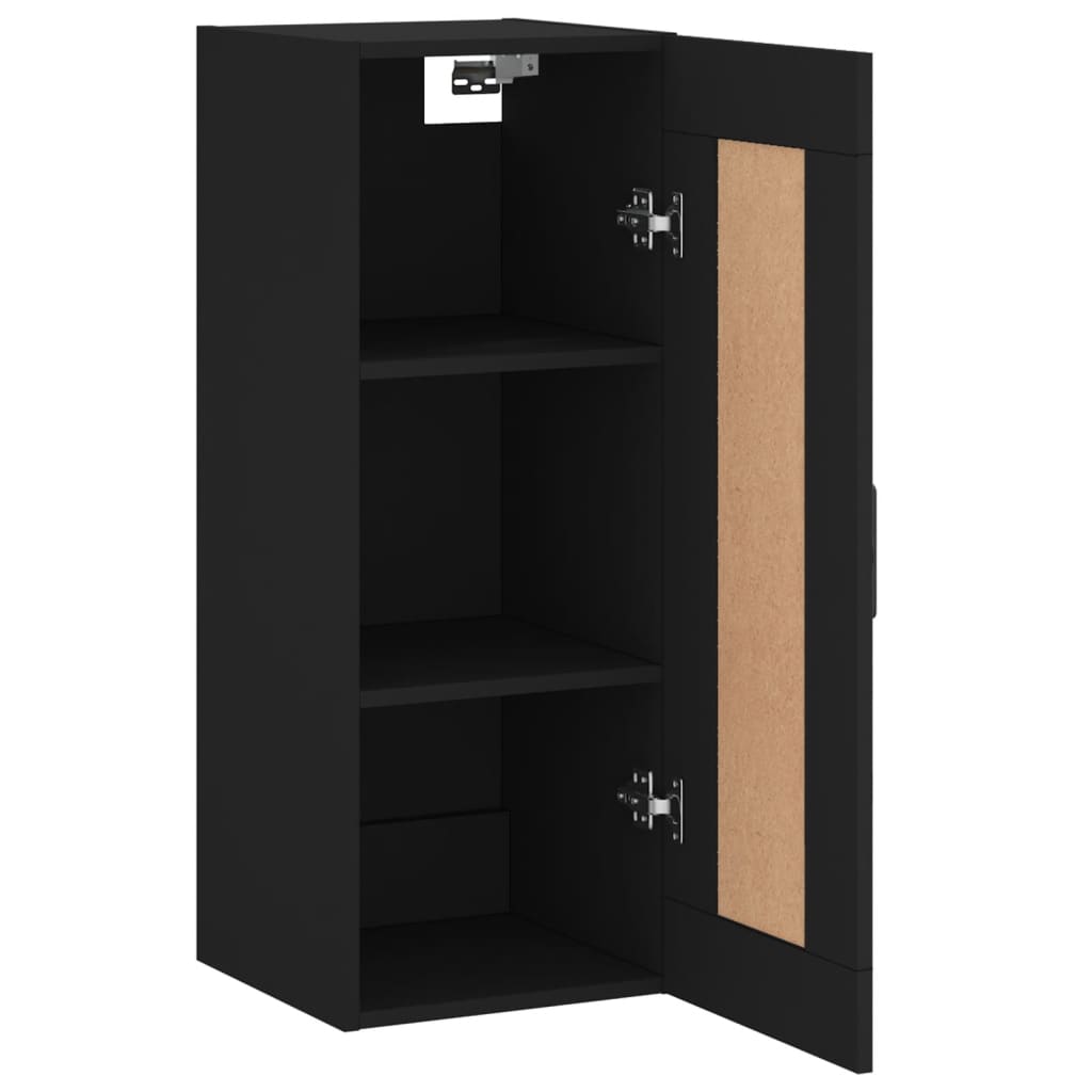 vidaXL Wall Mounted Cabinet Black 34.5x34x90 cm Engineered Wood