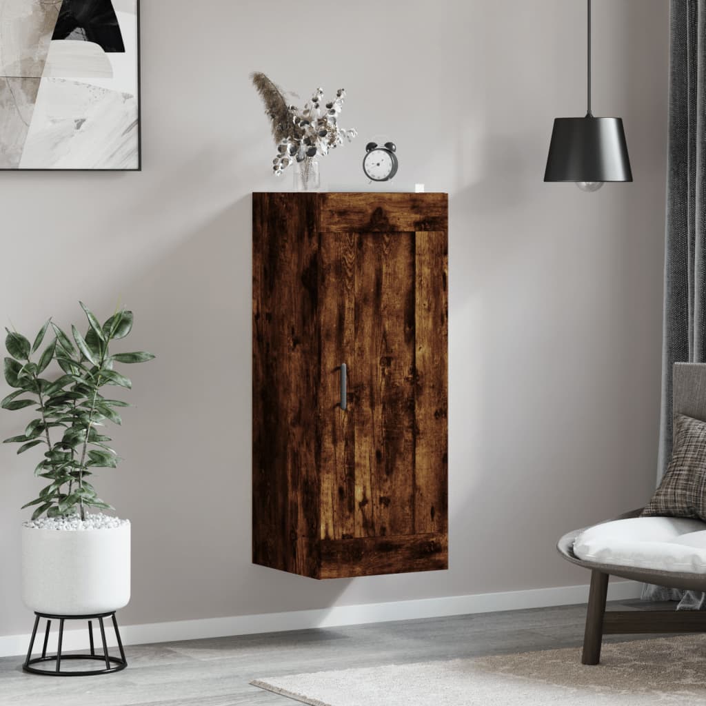 Wall Mounted Cabinet Smoked Oak 34,5x34x90 cm Engineered Wood