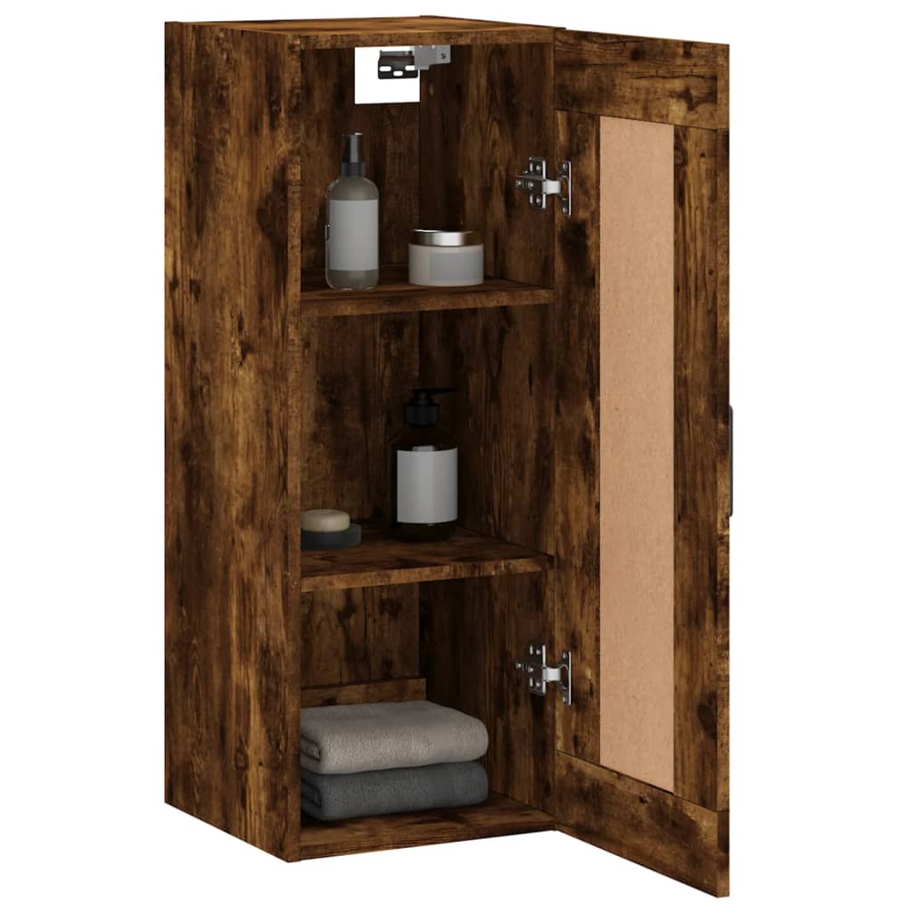 Wall Mounted Cabinet Smoked Oak 34,5x34x90 cm Engineered Wood