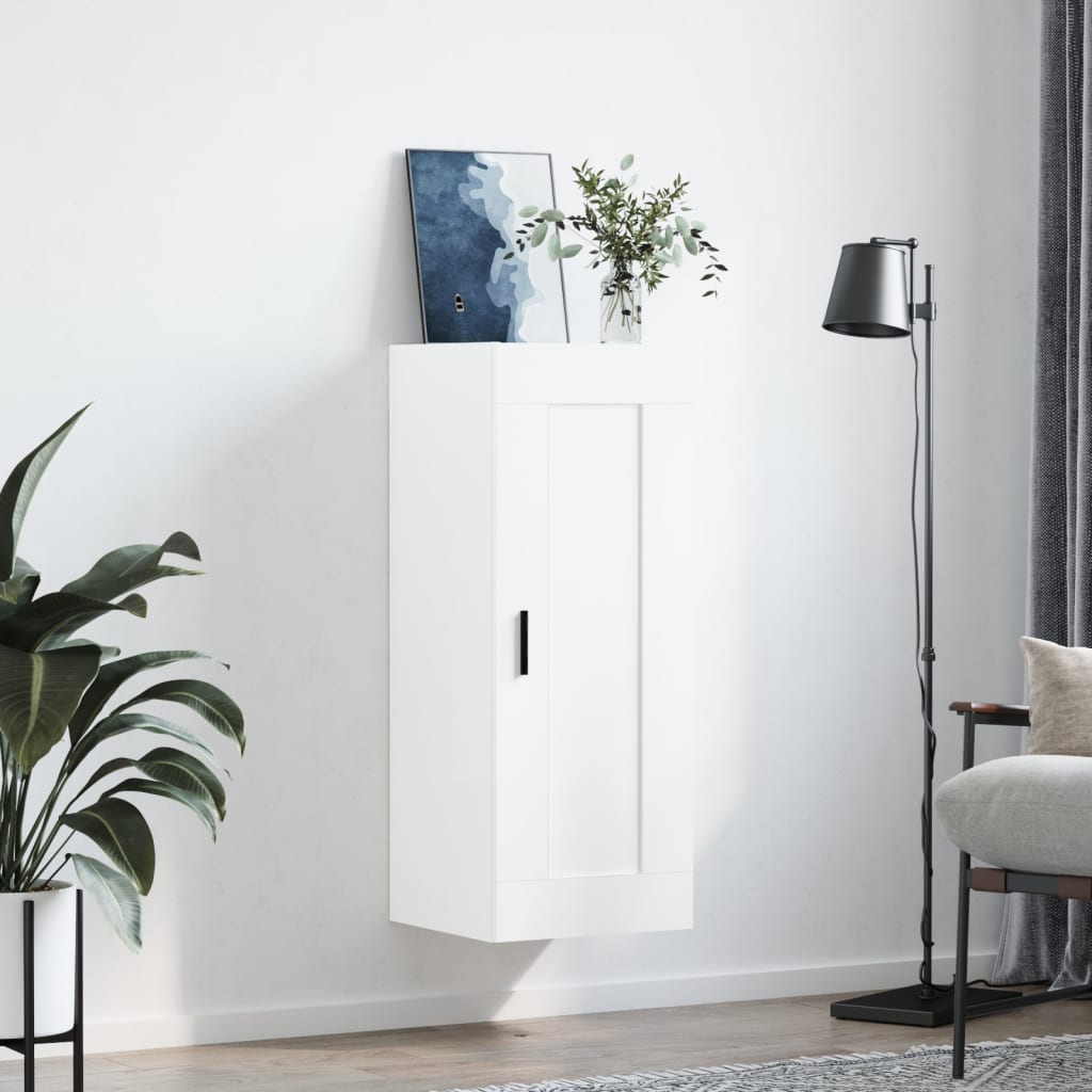Wall Mounted Cabinet White 34,5x34x90 cm Engineered Wood