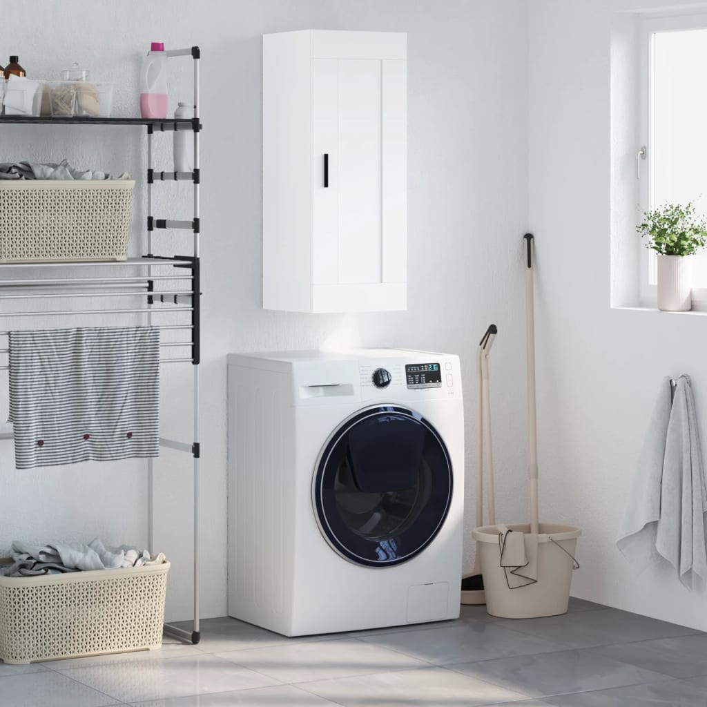 Wall Mounted Cabinet White 34,5x34x90 cm Engineered Wood