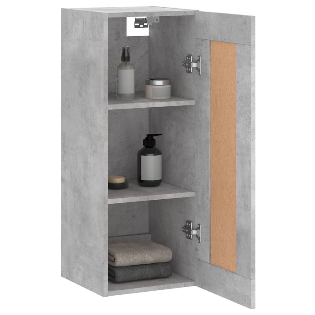 Wall Mounted Cabinet Concrete Grey 34.5x34x90cm Engineered Wood