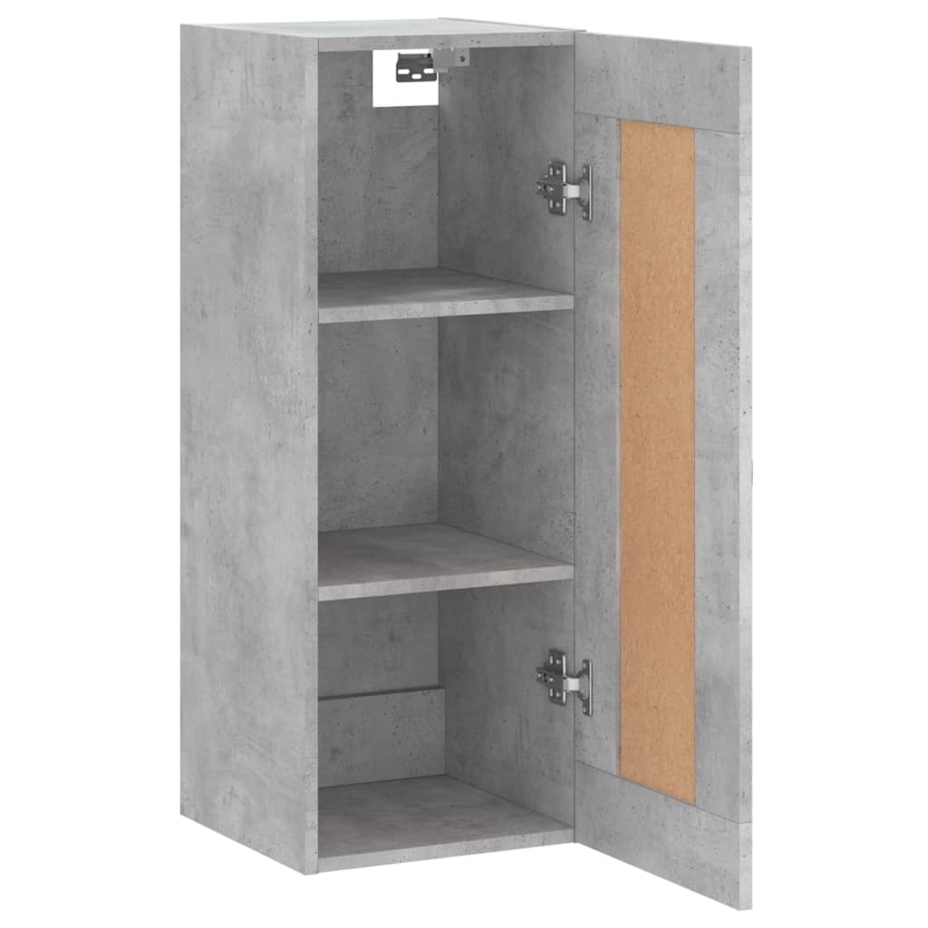 Wall Mounted Cabinet Concrete Grey 34.5x34x90cm Engineered Wood