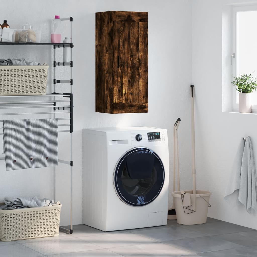 Wall Mounted Cabinet Smoked Oak 34,5x34x90 cm Engineered Wood