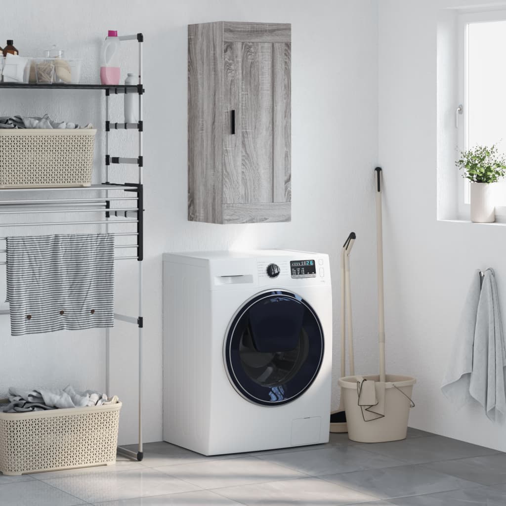 Wall Mounted Cabinet Grey Sonoma 34,5x34x90 cm Engineered Wood
