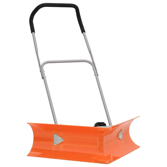 vidaXL Dual Angle Snow Shovel with Extendable Handle Orange Steel