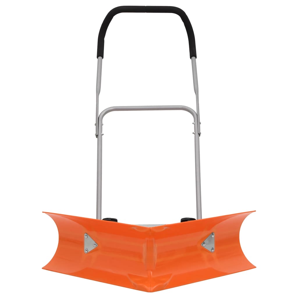 vidaXL Dual Angle Snow Shovel with Extendable Handle Orange Steel