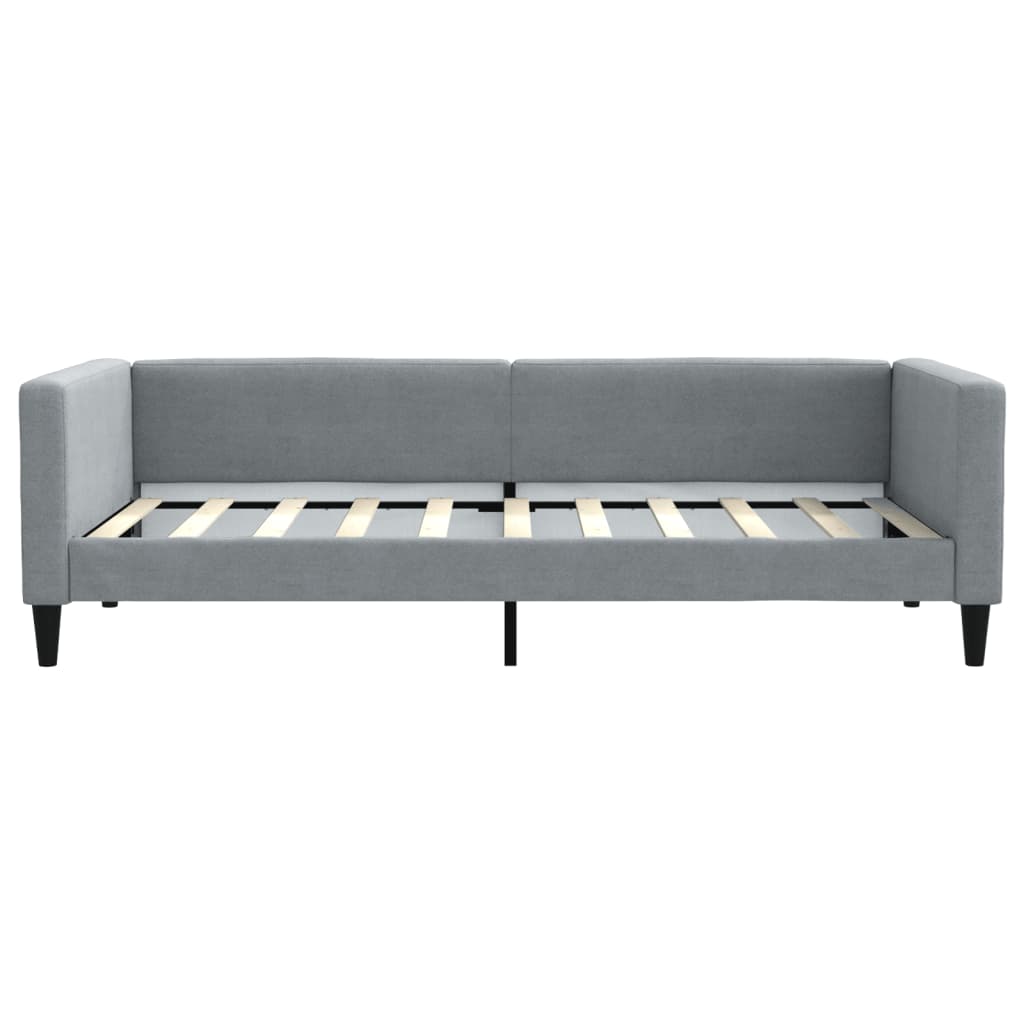 Day Bed without Mattress Light Grey 90x190 cm Single Fabric