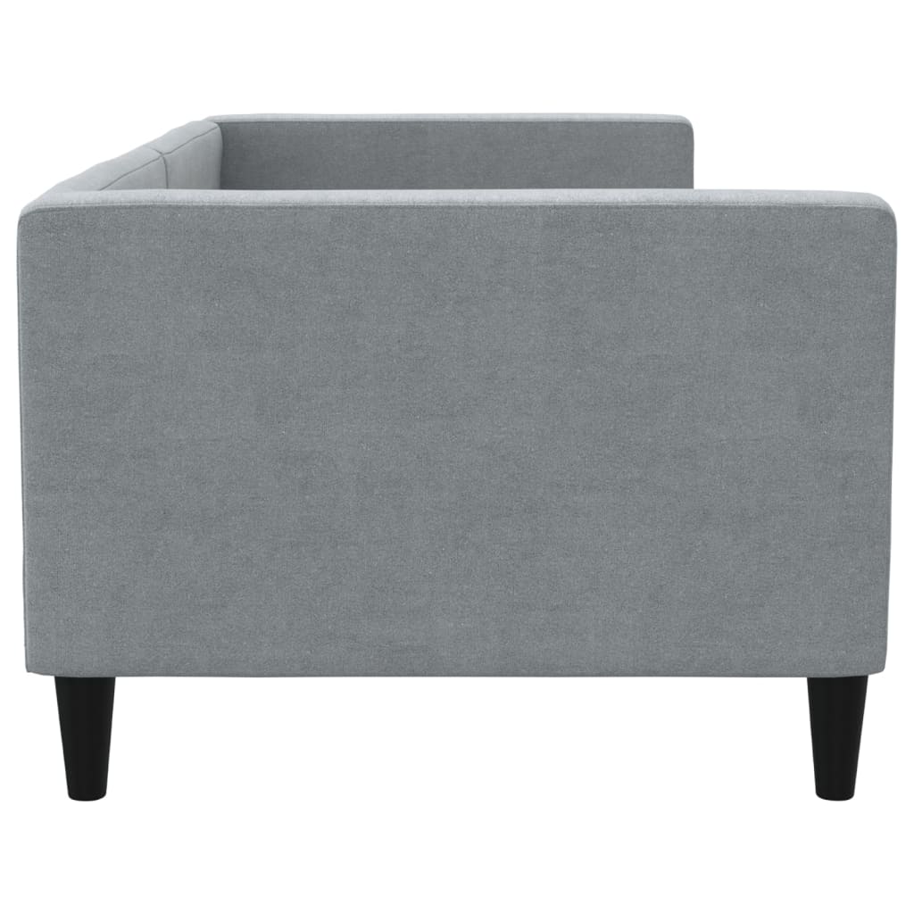 Day Bed without Mattress Light Grey 90x190 cm Single Fabric