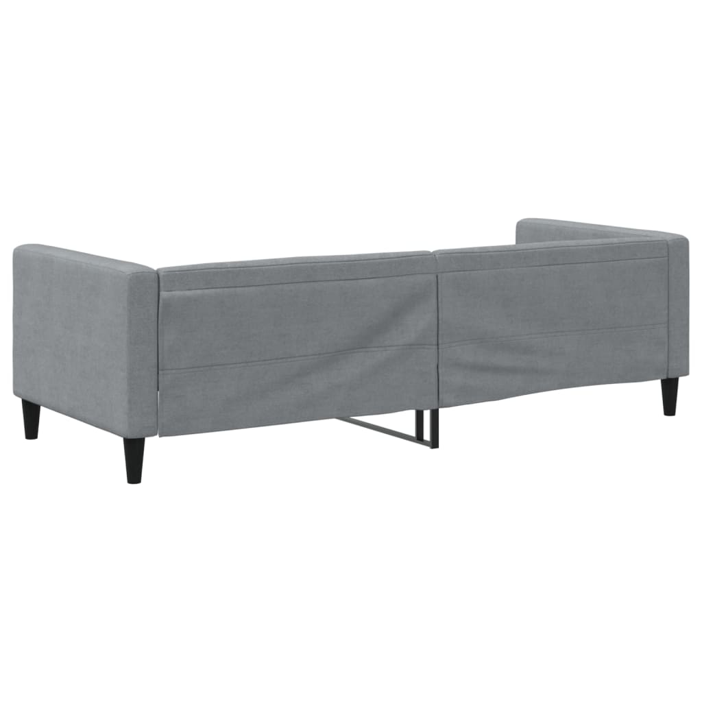Day Bed without Mattress Light Grey 90x190 cm Single Fabric