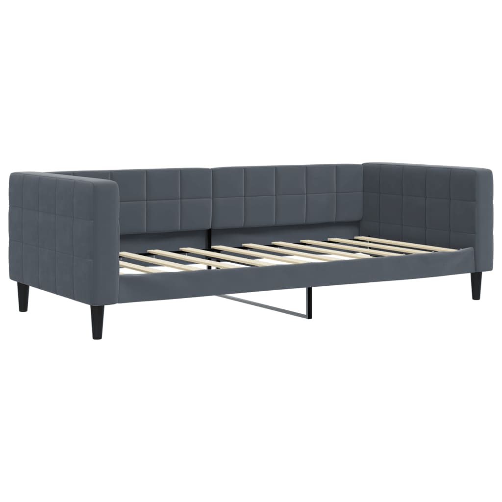 Day Bed without Mattress Dark Grey 90x190 cm Single Velvet