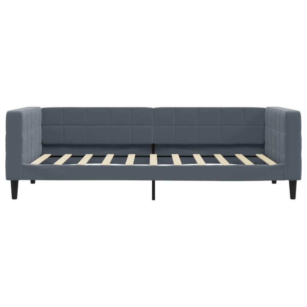 Day Bed without Mattress Dark Grey 90x190 cm Single Velvet