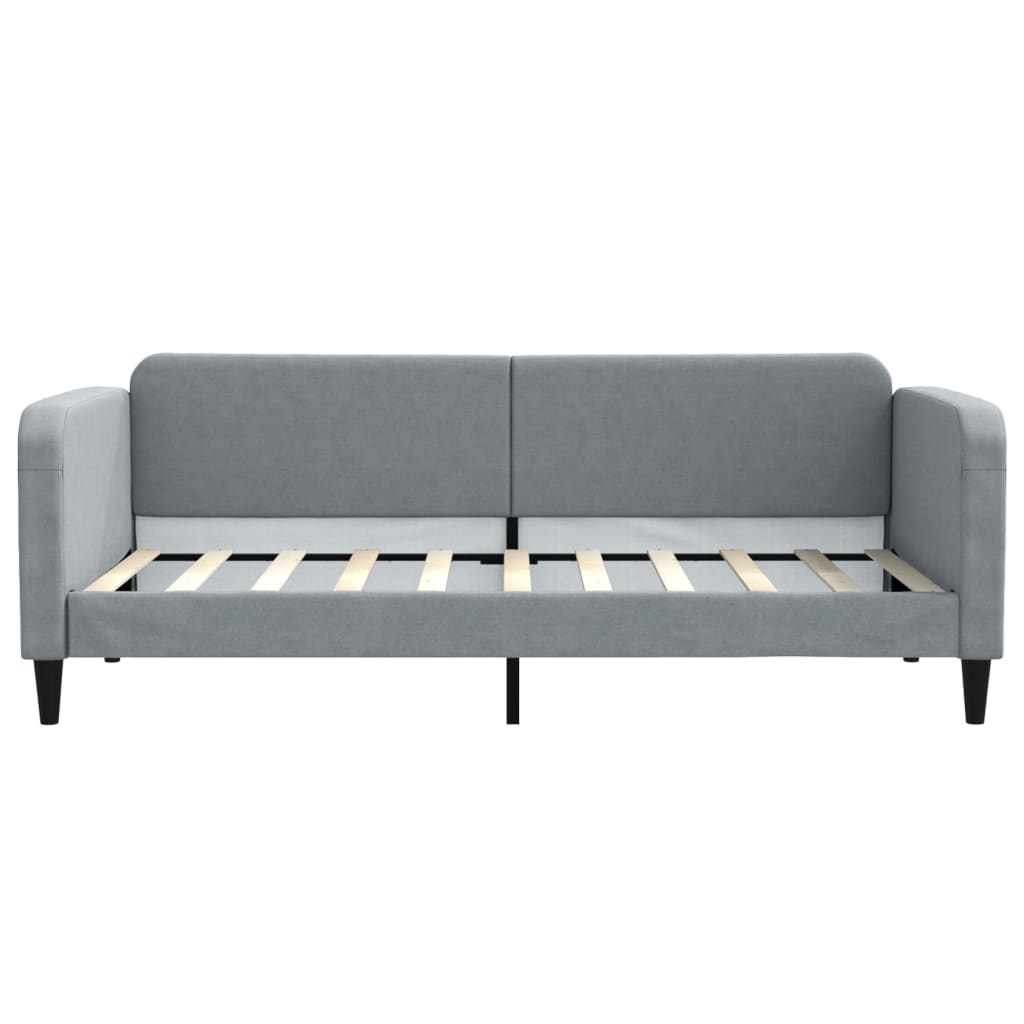 Day Bed without Mattress Light Grey 90x190 cm Single Fabric