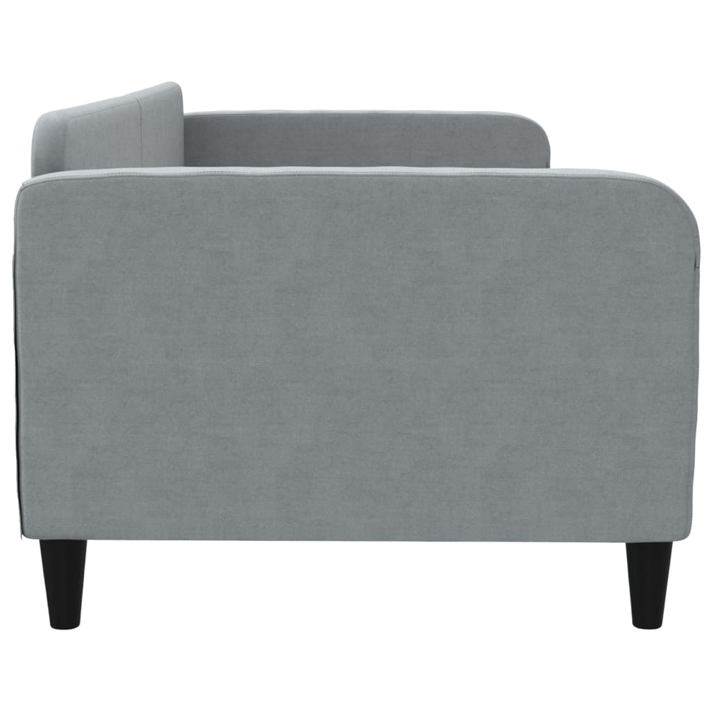 Day Bed without Mattress Light Grey 90x190 cm Single Fabric