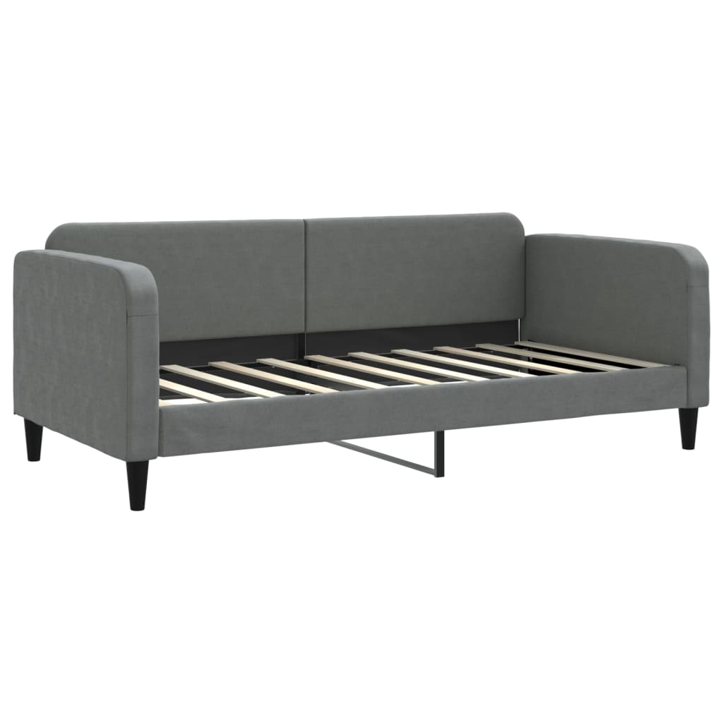 Day Bed without Mattress Dark Grey 90x190 cm Single Fabric