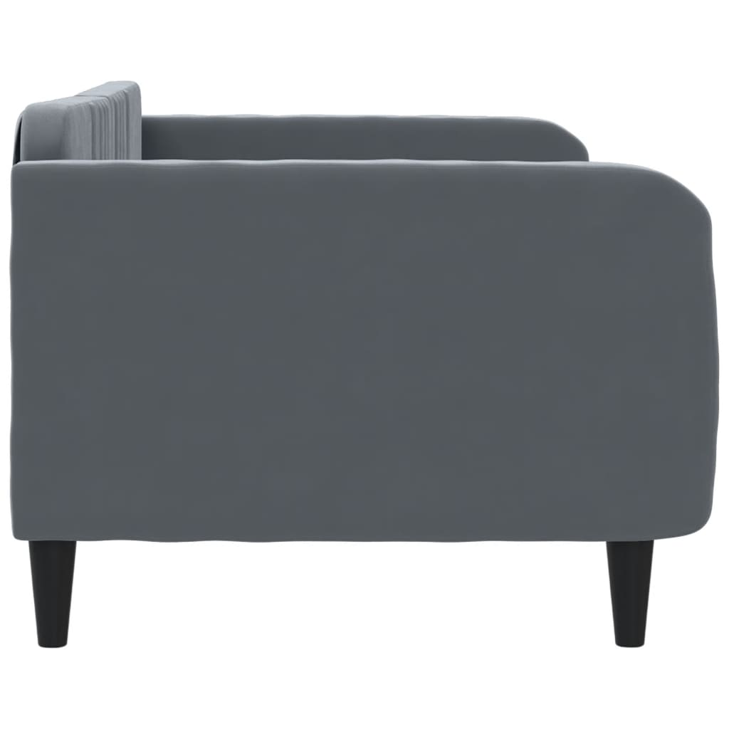 Day Bed without Mattress Dark Grey 90x190 cm Single Velvet
