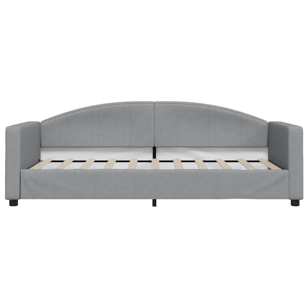 Day Bed without Mattress Light Grey 90x190 cm Single Fabric