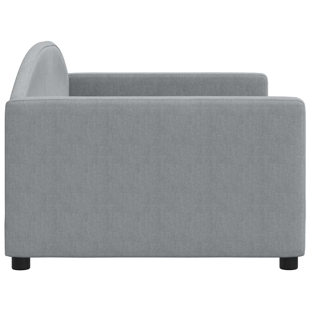 Day Bed without Mattress Light Grey 90x190 cm Single Fabric