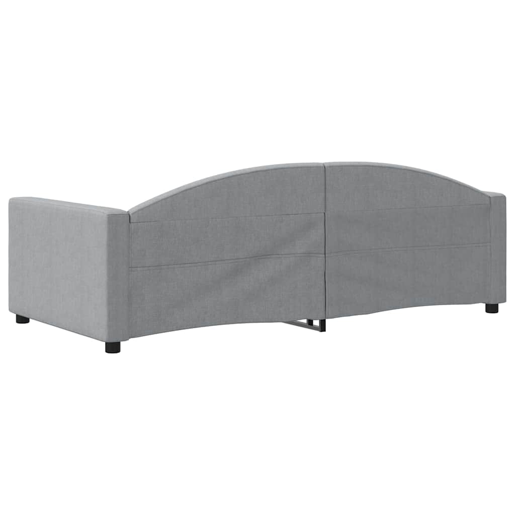Day Bed without Mattress Light Grey 90x190 cm Single Fabric