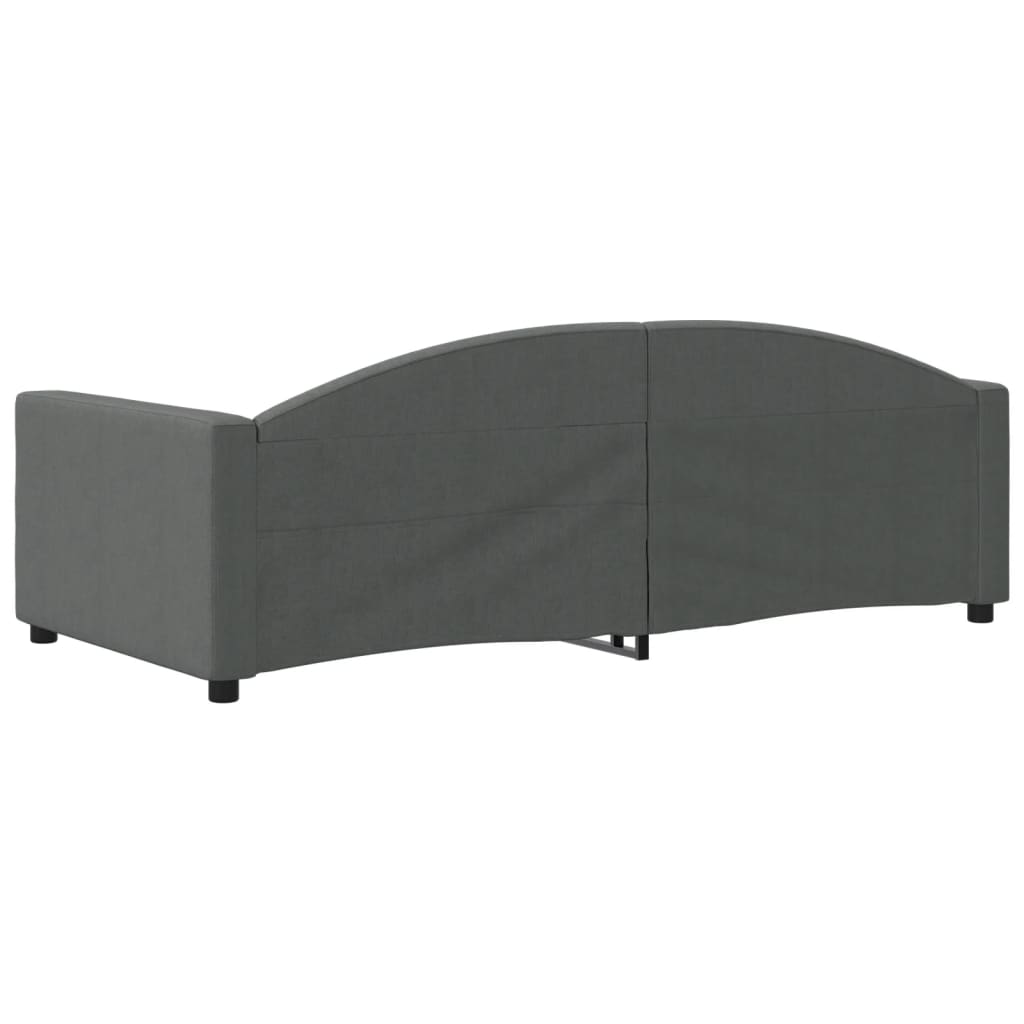 Day Bed without Mattress Dark Grey 90x190 cm Single Fabric