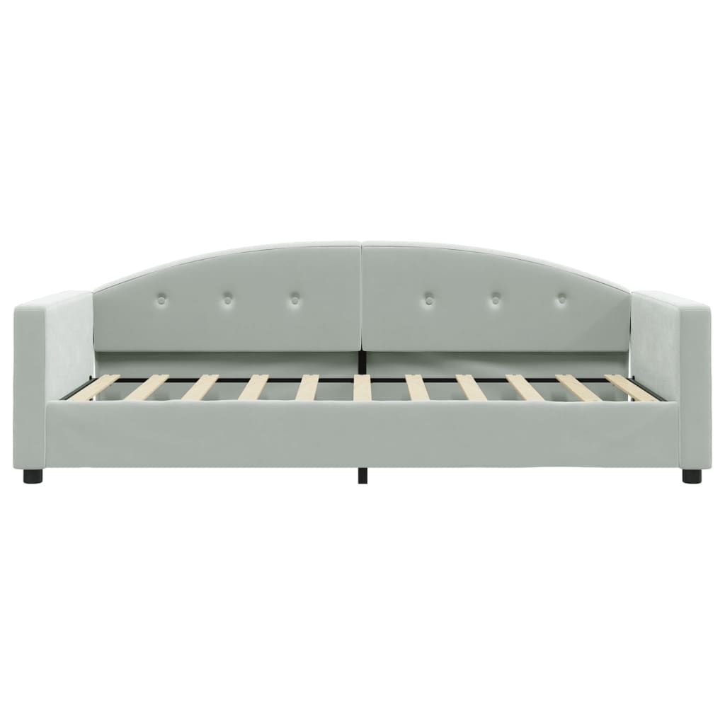 Day Bed without Mattress Light Grey 90x190 cm Single Velvet