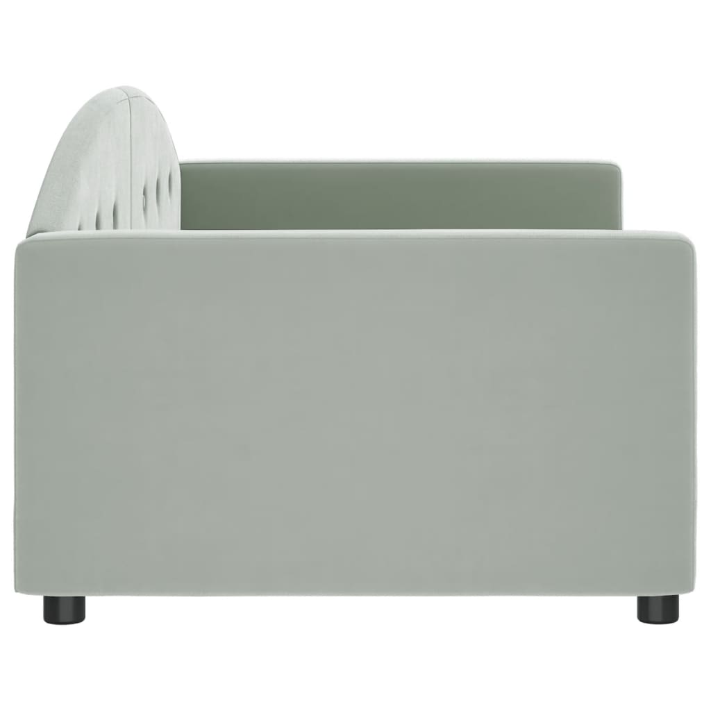 Day Bed without Mattress Light Grey 90x190 cm Single Velvet