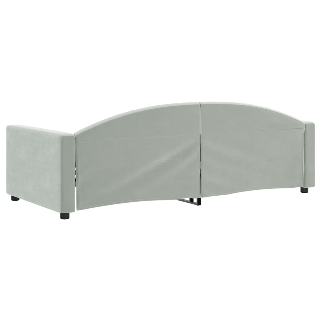 Day Bed without Mattress Light Grey 90x190 cm Single Velvet