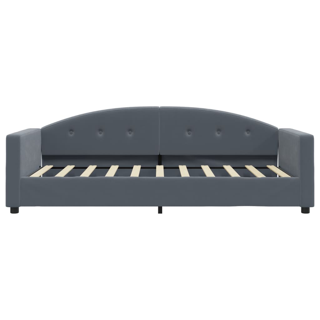 Day Bed without Mattress Dark Grey 90x190 cm Single Velvet