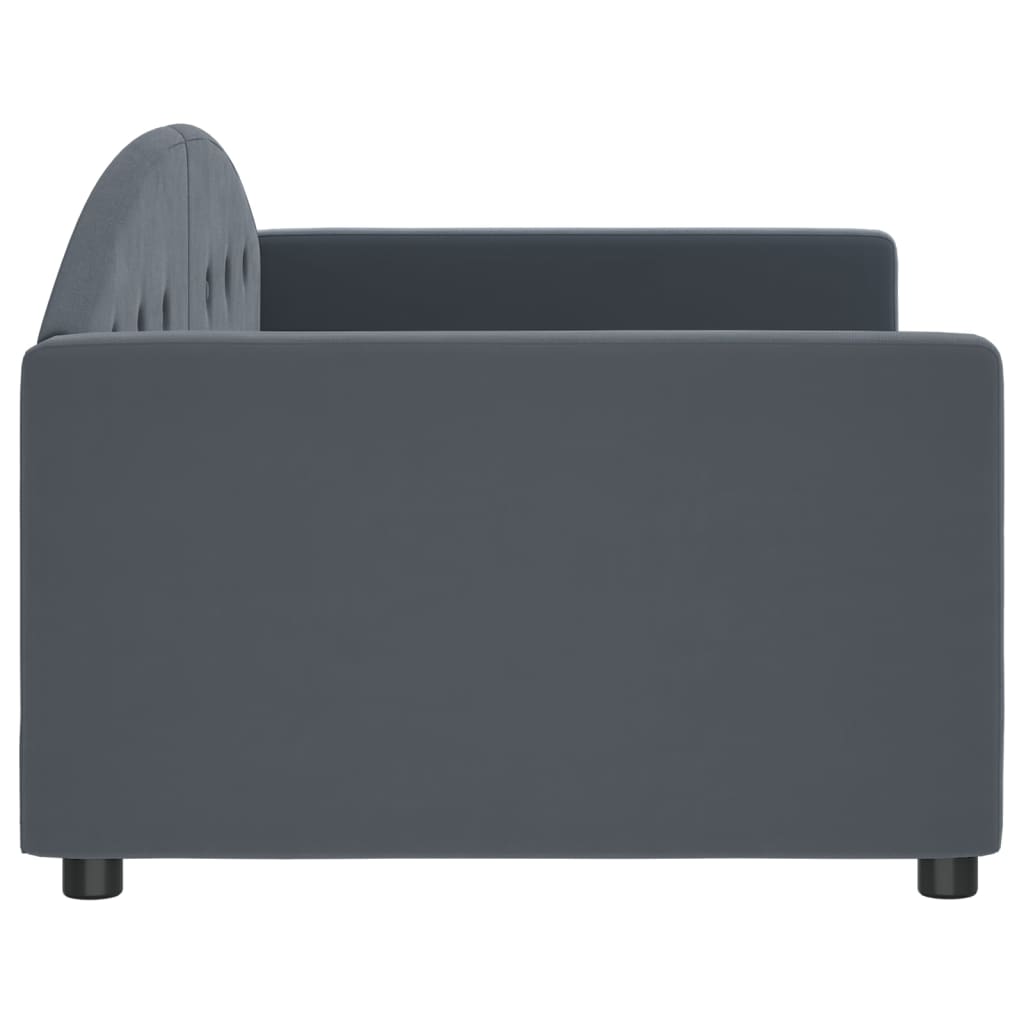 Day Bed without Mattress Dark Grey 90x190 cm Single Velvet