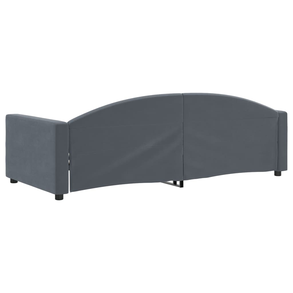 Day Bed without Mattress Dark Grey 90x190 cm Single Velvet