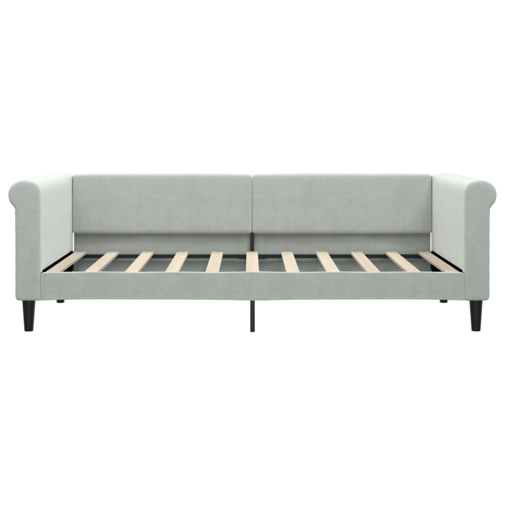 Day Bed without Mattress Light Grey 90x190 cm Single Velvet