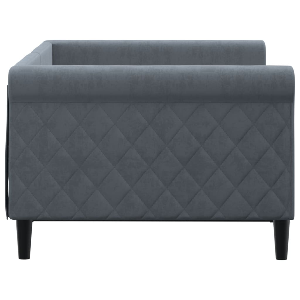 Day Bed without Mattress Dark Grey 90x190 cm Single Velvet