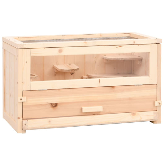 vidaXL Hamster Cage 60x30x35 cm Solid Wood Fir