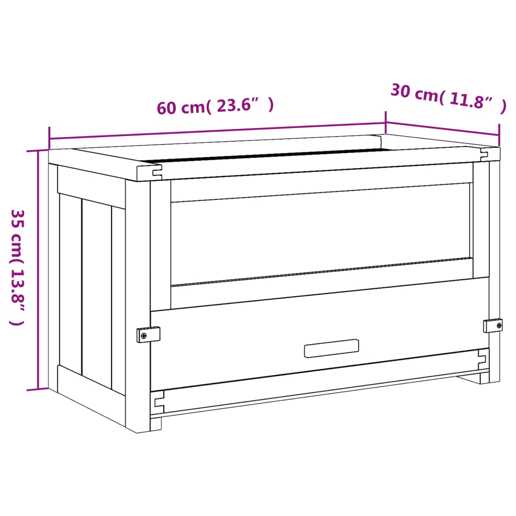 vidaXL Hamster Cage 60x30x35 cm Solid Wood Fir