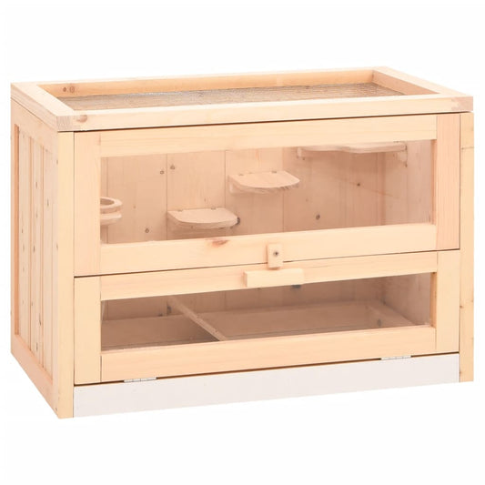 vidaXL Hamster Cage 60x35.5x42 cm Solid Wood Fir