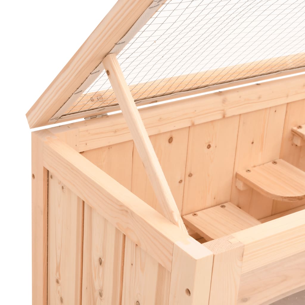 vidaXL Hamster Cage 60x35.5x42 cm Solid Wood Fir