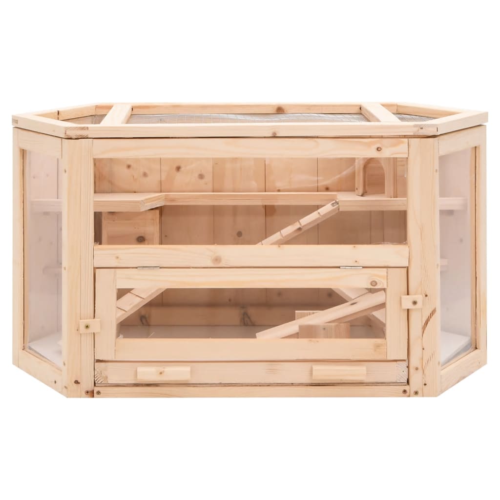 vidaXL Hamster Cage 80x40x43 cm Solid Wood Fir